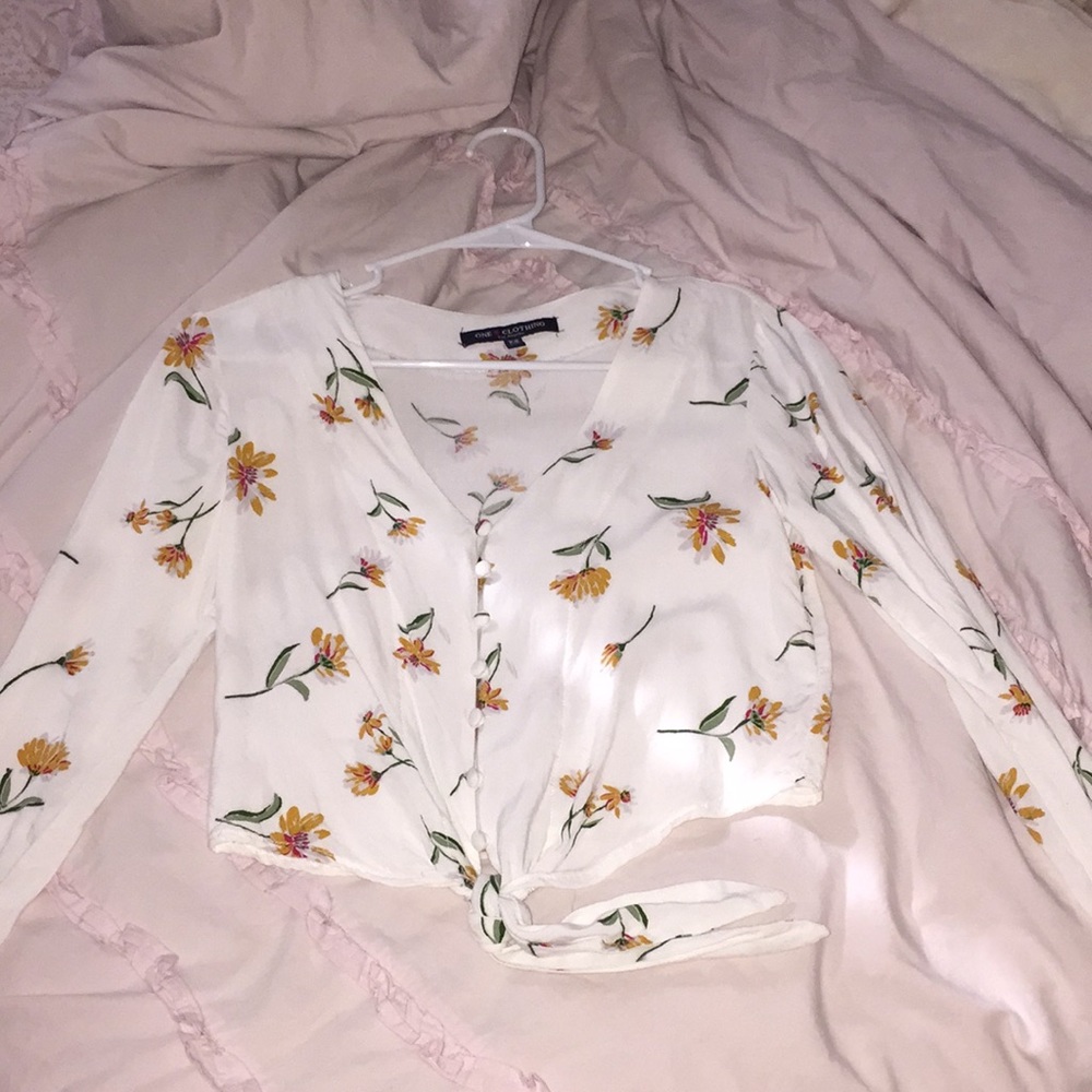 dainty white button up blouse